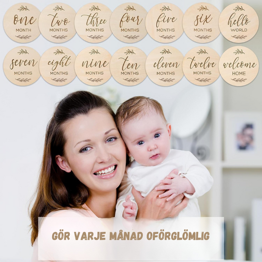 Babykort i trä, 1-12 månader