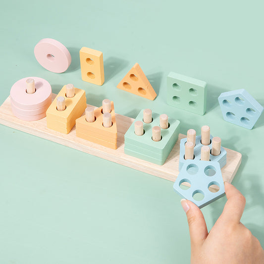 Montessori träleksak – geometriska former
