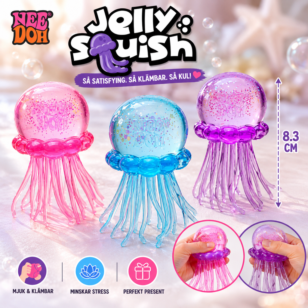 NeeDoh Nice Cube, Jellyfish Squishy & Butter Squishy