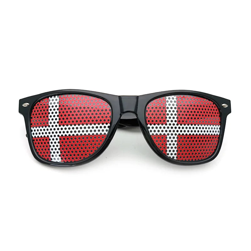 Fotbolls-VM Solglasögon – Svarta Unisex Glasögon med Flaggdesign