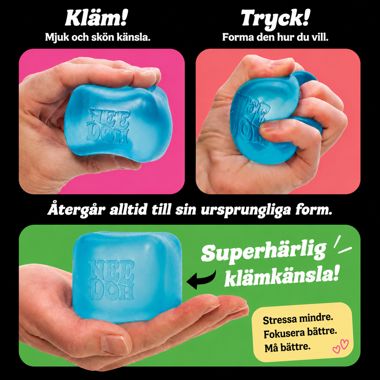 NeeDoh Nice Cube, Jellyfish Squishy & Butter Squishy